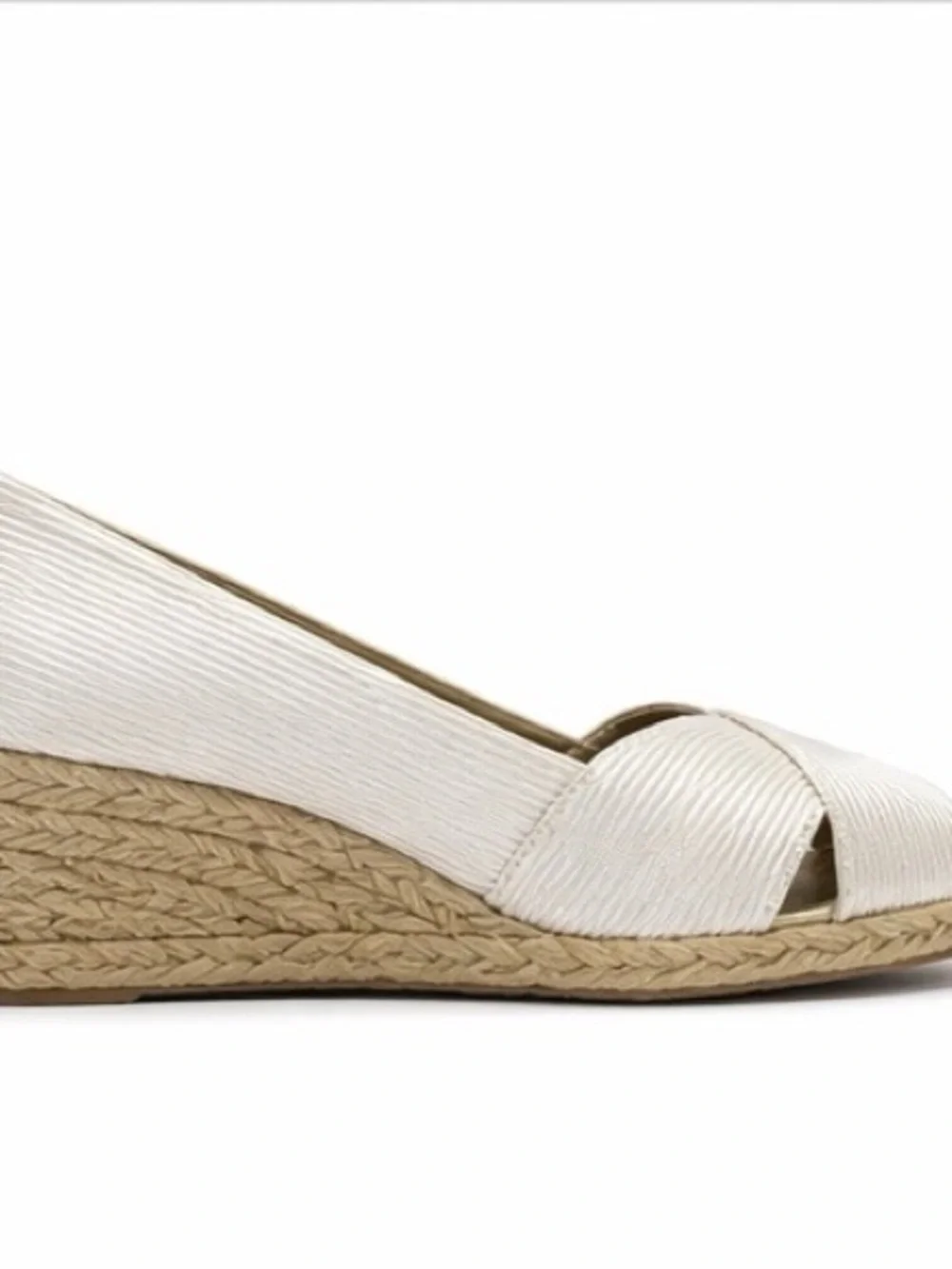 Lauren Ralph Lauren Women's Cream Peep-Toe Wedge Espadrille